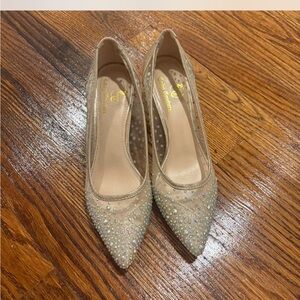 Gold sparkly small heel